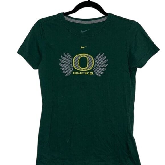 Nike Womens Oregon Ducks Slim Fit T-Shirt Green Medium - Picture 1 of 7
